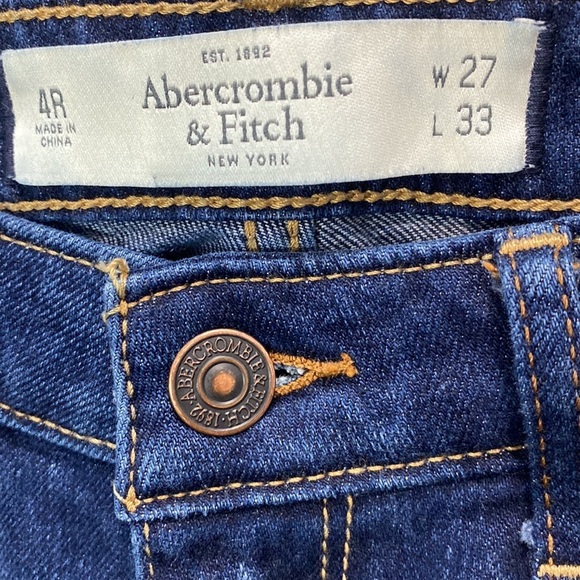 Abercrombie & Fitch high rise slim straight destroyed jeans 27x33 - Picture 3 of 11